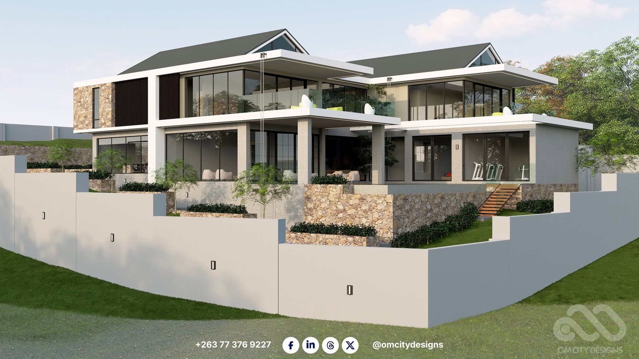 Luxury villa design by OM City Designs, Harare